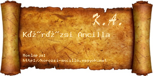 Körözsi Ancilla névjegykártya